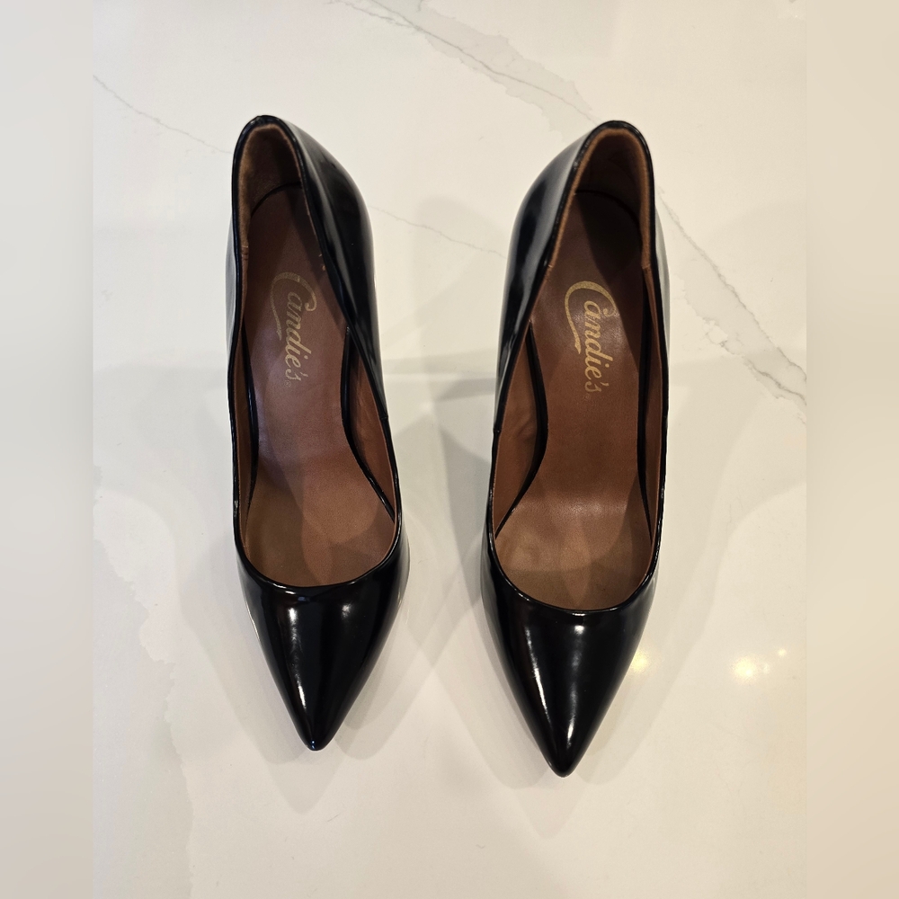 Candie's black pointed toe heels